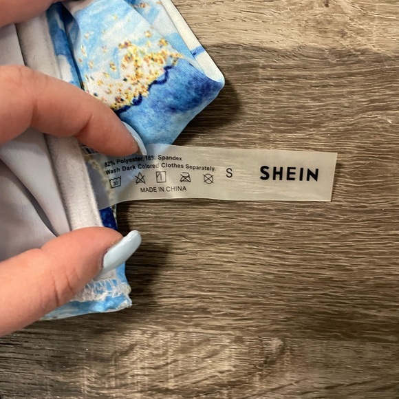 NWOT SHEIN Marble Print Bikini Set - Picture 3 of 4
